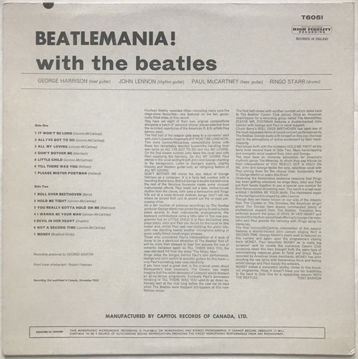 The Beatles ‎– Beatlemania! With The Beatles - 1963 Mono - RARE