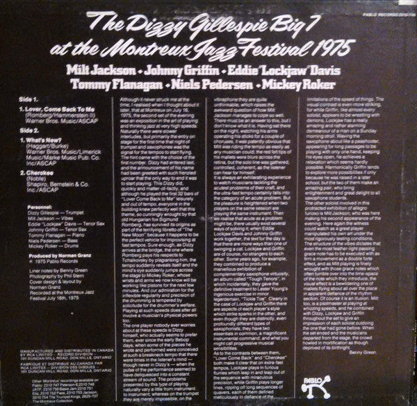 The Dizzy Gillespie Big 7 – The Dizzy Gillespie Big 7 At The Montreux Jazz Festival 1975