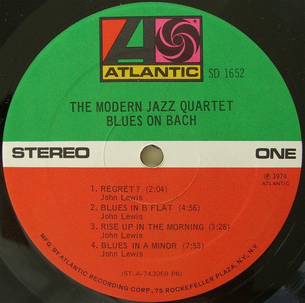 The Modern Jazz Quartet – Blues On Bach US Pressing