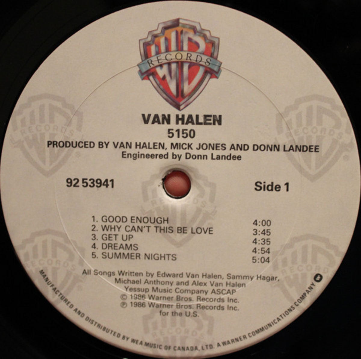 Van Halen ‎– 5150 - 1986 VinylPursuit.com