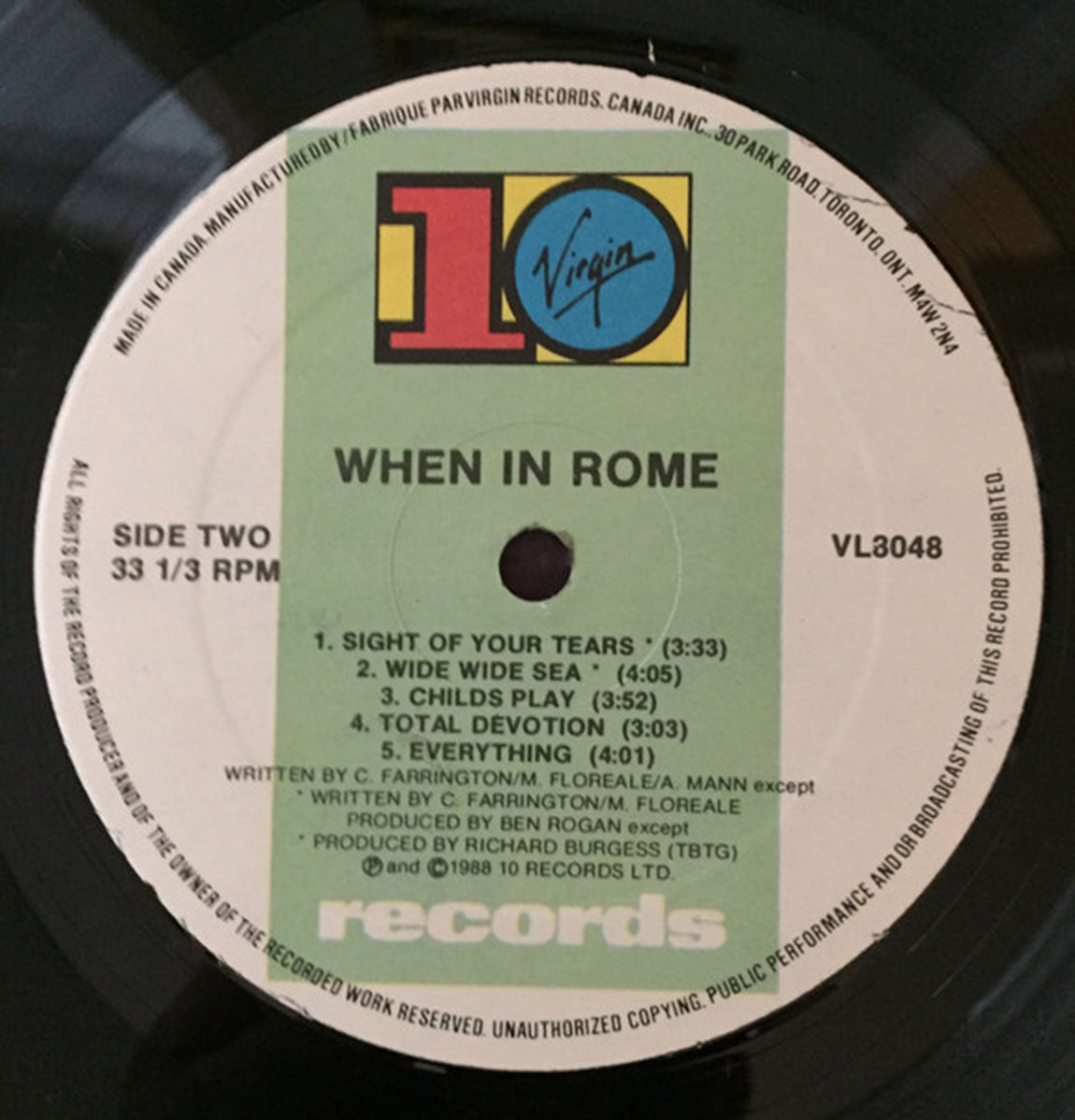 When In Rome – When In Rome - RARE VinylPursuit.com