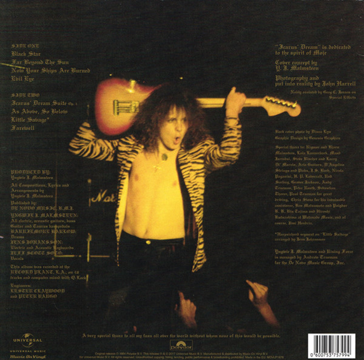 Yngwie J. Malmsteen – Rising Force - Music on Vinyl Pressing Vinyl Pursuit Inc