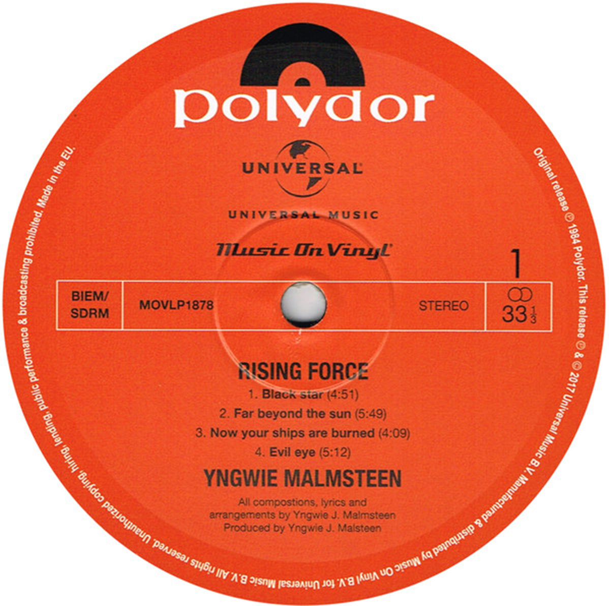 Yngwie J. Malmsteen – Rising Force - Music on Vinyl Pressing