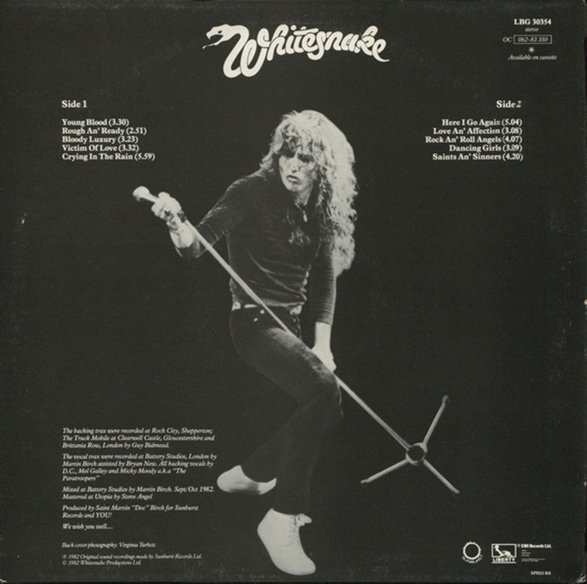 Whitesnake – Saints & Sinners - UK Pressing