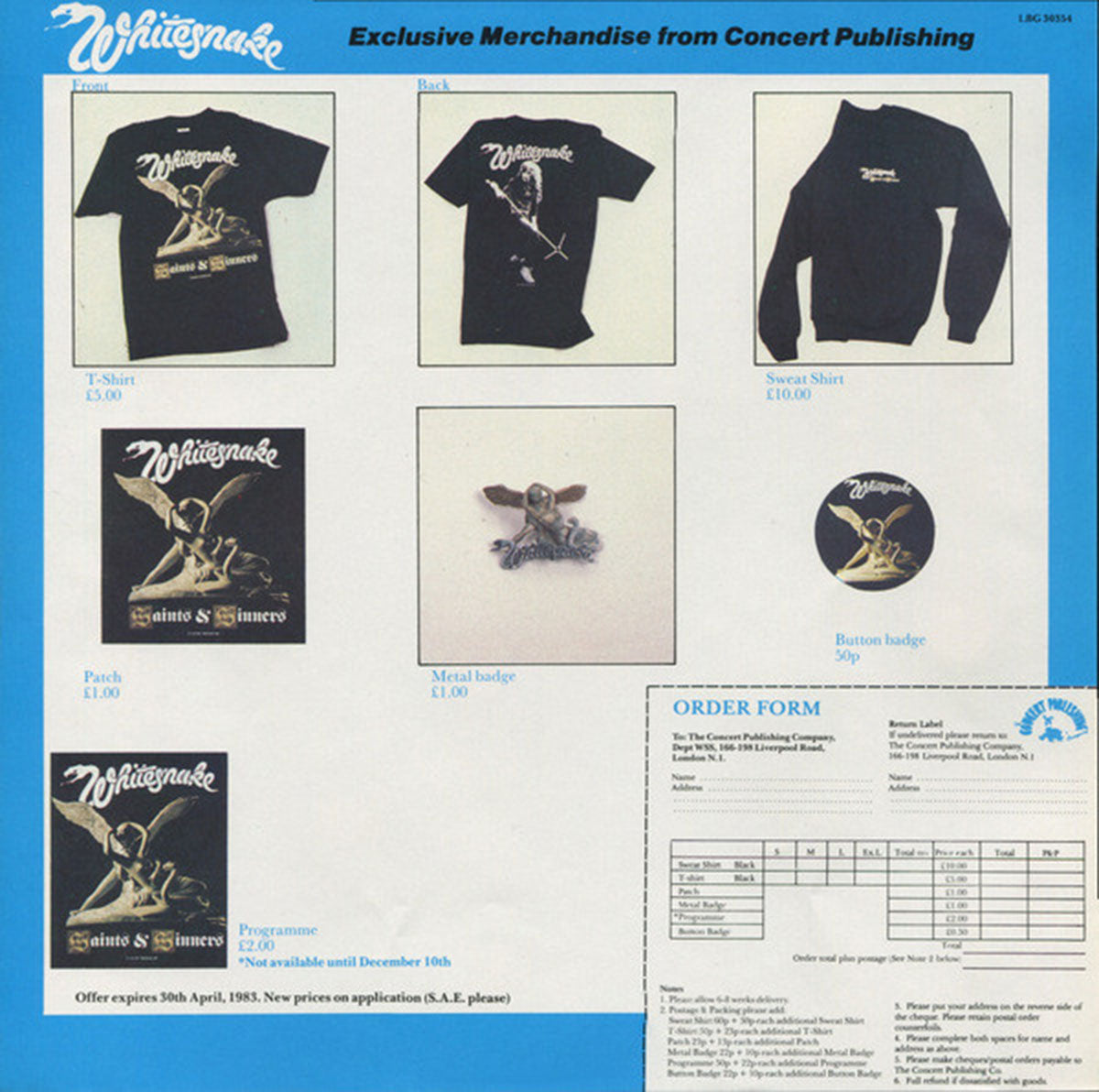 Whitesnake – Saints & Sinners - UK Pressing