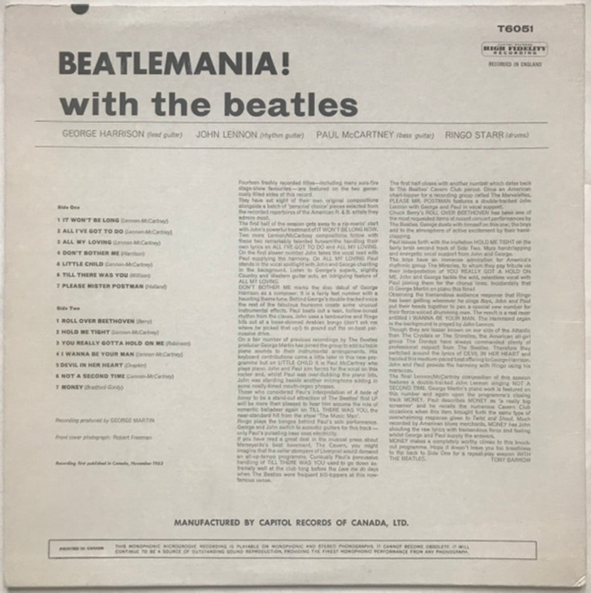 The Beatles – Beatlemania! With The Beatles - 1963 Mono 6000 Series, Rare!