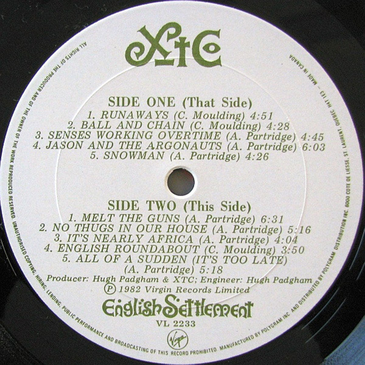 XTC – English Settlement VinylPursuit.com
