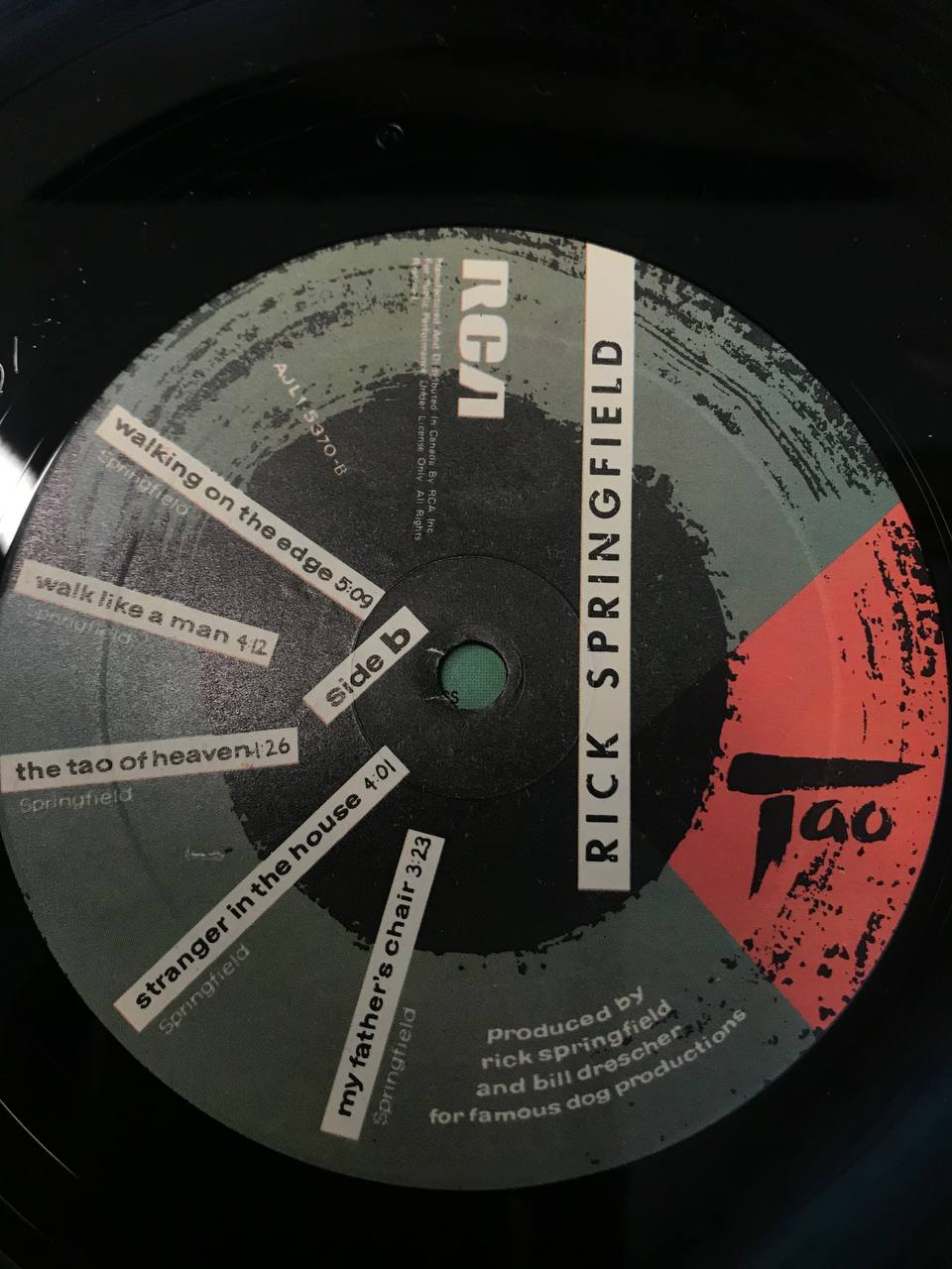 Rick Springfield – Tao - 1985 VinylPursuit.com